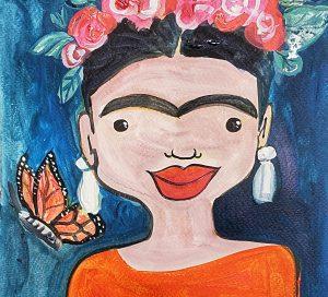 Frida with Butterfly